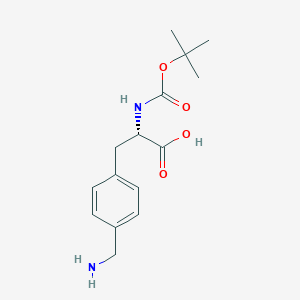 molecular formula C15H22N2O4 B111777 (2S)-3-[4-(Aminomethyl)phenyl]-2-[(tert-butoxy)carbonylamino]propanoic acid CAS No. 137452-49-4