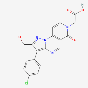 molecular formula C19H15ClN4O4 B11177701 [3-(4-chlorophenyl)-2-(methoxymethyl)-6-oxopyrazolo[1,5-a]pyrido[3,4-e]pyrimidin-7(6H)-yl]acetic acid 