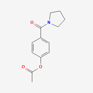 molecular formula C13H15NO3 B11177725 4-(Pyrrolidin-1-ylcarbonyl)phenyl acetate 