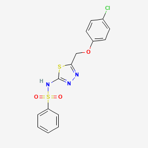 N-{5-[(4-chlorophenoxy)methyl]-1,3,4-thiadiazol-2-yl}benzenesulfonamide