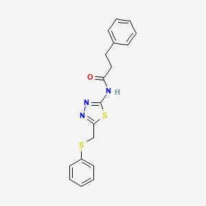 3-phenyl-N-{5-[(phenylsulfanyl)methyl]-1,3,4-thiadiazol-2-yl}propanamide