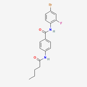 molecular formula C18H18BrFN2O2 B11177765 N-(4-bromo-2-fluorophenyl)-4-(pentanoylamino)benzamide 