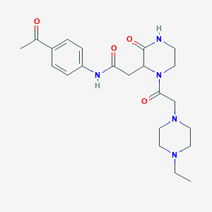 N-(4-acetylphenyl)-2-{1-[2-(4-ethylpiperazino)acetyl]-3-oxo-2-piperazinyl}acetamide