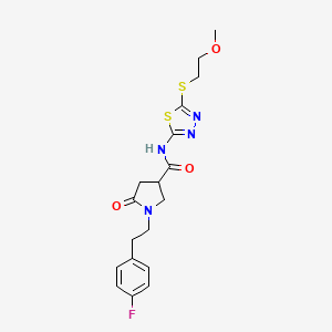 1-[2-(4-fluorophenyl)ethyl]-N-{5-[(2-methoxyethyl)sulfanyl]-1,3,4-thiadiazol-2-yl}-5-oxopyrrolidine-3-carboxamide