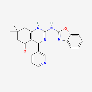 2-(1,3-Benzoxazol-2-ylamino)-7,7-dimethyl-4-(pyridin-3-yl)-4,6,7,8-tetrahydroquinazolin-5-ol