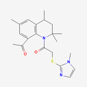 1-(8-acetyl-2,2,4,6-tetramethyl-3,4-dihydroquinolin-1(2H)-yl)-2-[(1-methyl-1H-imidazol-2-yl)sulfanyl]ethanone