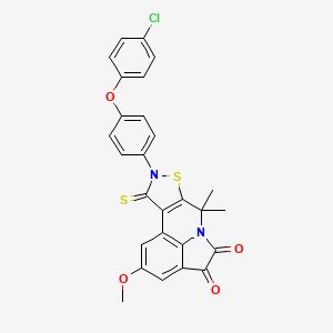 9-[4-(4-chlorophenoxy)phenyl]-2-methoxy-7,7-dimethyl-10-thioxo-9,10-dihydro-7H-isothiazolo[5,4-c]pyrrolo[3,2,1-ij]quinoline-4,5-dione