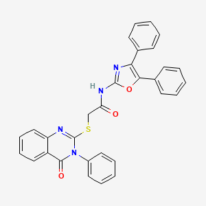 N-(4,5-diphenyl-1,3-oxazol-2-yl)-2-[(4-oxo-3-phenyl-3,4-dihydroquinazolin-2-yl)sulfanyl]acetamide