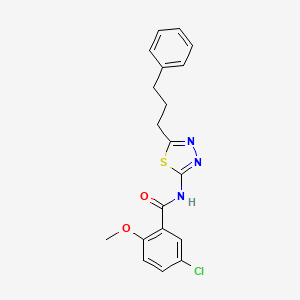 5-chloro-2-methoxy-N-[5-(3-phenylpropyl)-1,3,4-thiadiazol-2-yl]benzamide