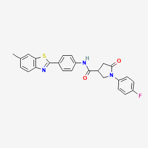 1-(4-fluorophenyl)-N-[4-(6-methyl-1,3-benzothiazol-2-yl)phenyl]-5-oxopyrrolidine-3-carboxamide