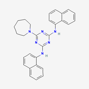 molecular formula C29H28N6 B11177926 6-(azepan-1-yl)-N,N'-di(naphthalen-1-yl)-1,3,5-triazine-2,4-diamine 