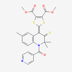 dimethyl 2-[2,2,6-trimethyl-1-(pyridin-4-ylcarbonyl)-3-thioxo-2,3-dihydroquinolin-4(1H)-ylidene]-1,3-dithiole-4,5-dicarboxylate