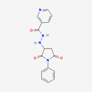 N'-(2,5-dioxo-1-phenylpyrrolidin-3-yl)pyridine-3-carbohydrazide