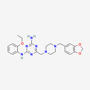 6-{[4-(1,3-benzodioxol-5-ylmethyl)piperazin-1-yl]methyl}-N-(2-ethoxyphenyl)-1,3,5-triazine-2,4-diamine