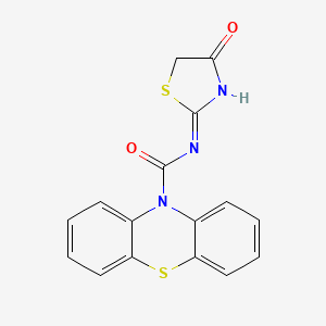 molecular formula C16H11N3O2S2 B11178014 Phenothiazine-10-carboxylic acid, (4-oxo-4,5-dihydrothiazol-2-yl)amide 