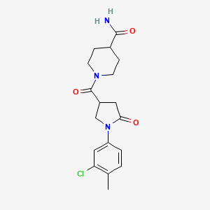 1-[1-(3-Chloro-4-methylphenyl)-5-oxopyrrolidine-3-carbonyl]piperidine-4-carboxamide