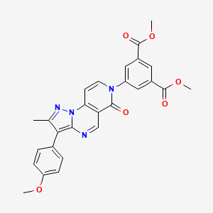 dimethyl 5-[3-(4-methoxyphenyl)-2-methyl-6-oxopyrazolo[1,5-a]pyrido[3,4-e]pyrimidin-7(6H)-yl]isophthalate