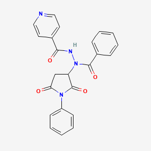 N'-benzoyl-N'-(2,5-dioxo-1-phenylpyrrolidin-3-yl)pyridine-4-carbohydrazide