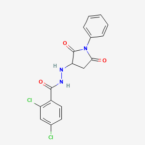 2,4-dichloro-N'-(2,5-dioxo-1-phenylpyrrolidin-3-yl)benzohydrazide