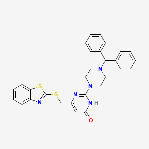 6-[(1,3-benzothiazol-2-ylsulfanyl)methyl]-2-[4-(diphenylmethyl)piperazin-1-yl]pyrimidin-4(3H)-one