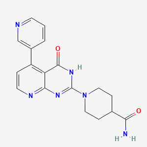 1-[4-Oxo-5-(pyridin-3-yl)-3,4-dihydropyrido[2,3-d]pyrimidin-2-yl]piperidine-4-carboxamide