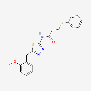 N-[5-(2-methoxybenzyl)-1,3,4-thiadiazol-2-yl]-3-(phenylsulfanyl)propanamide