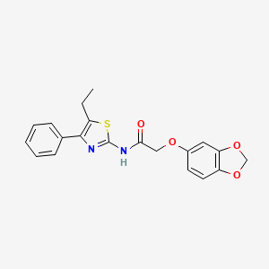 2-(1,3-benzodioxol-5-yloxy)-N-(5-ethyl-4-phenyl-1,3-thiazol-2-yl)acetamide