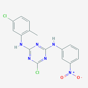 6-chloro-N-(5-chloro-2-methylphenyl)-N'-(3-nitrophenyl)-1,3,5-triazine-2,4-diamine