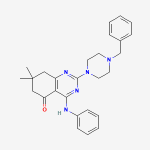 4-anilino-2-(4-benzylpiperazino)-7,7-dimethyl-7,8-dihydro-5(6H)-quinazolinone