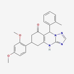 6-(2,4-dimethoxyphenyl)-9-(2-methylphenyl)-5,6,7,9-tetrahydro[1,2,4]triazolo[5,1-b]quinazolin-8(4H)-one