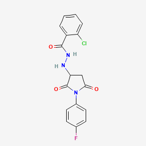 2-chloro-N'-[1-(4-fluorophenyl)-2,5-dioxopyrrolidin-3-yl]benzohydrazide