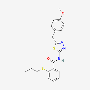 N-[5-(4-methoxybenzyl)-1,3,4-thiadiazol-2-yl]-2-(propylsulfanyl)benzamide