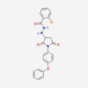 molecular formula C23H18BrN3O4 B11178215 2-bromo-N'-[2,5-dioxo-1-(4-phenoxyphenyl)pyrrolidin-3-yl]benzohydrazide 