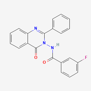 3-fluoro-N-(4-oxo-2-phenylquinazolin-3-yl)benzamide