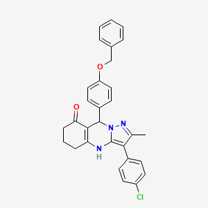 9-[4-(benzyloxy)phenyl]-3-(4-chlorophenyl)-2-methyl-5,6,7,9-tetrahydropyrazolo[5,1-b]quinazolin-8(4H)-one