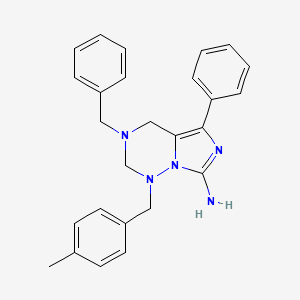 molecular formula C26H27N5 B11178321 3-Benzyl-1-(4-methylbenzyl)-5-phenyl-1,2,3,4-tetrahydroimidazo[5,1-f][1,2,4]triazin-7-amine CAS No. 1614826-52-6