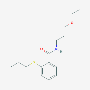 molecular formula C15H23NO2S B11178343 N-(3-ethoxypropyl)-2-(propylsulfanyl)benzamide 