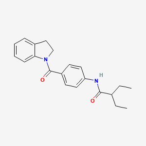 molecular formula C21H24N2O2 B11178365 N-[4-(2,3-dihydro-1H-indol-1-ylcarbonyl)phenyl]-2-ethylbutanamide 