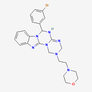 molecular formula C23H26BrN7O B11178385 4-[2-[9-(3-bromophenyl)-2,4,6,8,10,17-hexazatetracyclo[8.7.0.02,7.011,16]heptadeca-1(17),6,11,13,15-pentaen-4-yl]ethyl]morpholine 