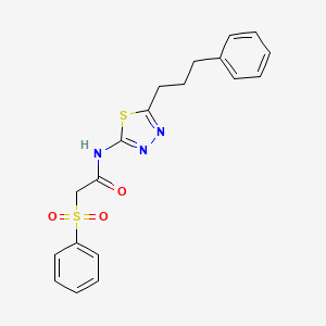 N-[5-(3-phenylpropyl)-1,3,4-thiadiazol-2-yl]-2-(phenylsulfonyl)acetamide