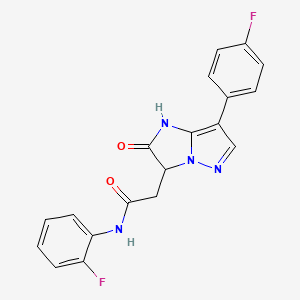 N-(2-fluorophenyl)-2-[7-(4-fluorophenyl)-2-oxo-2,3-dihydro-1H-imidazo[1,2-b]pyrazol-3-yl]acetamide