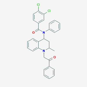 molecular formula C31H26Cl2N2O2 B11178425 3,4-dichloro-N-[2-methyl-1-(2-oxo-2-phenylethyl)-1,2,3,4-tetrahydroquinolin-4-yl]-N-phenylbenzamide 