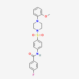 molecular formula C24H24FN3O4S B11178441 4-fluoro-N-(4-{[4-(2-methoxyphenyl)piperazin-1-yl]sulfonyl}phenyl)benzamide 