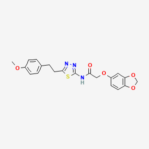 2-(1,3-benzodioxol-5-yloxy)-N-{5-[2-(4-methoxyphenyl)ethyl]-1,3,4-thiadiazol-2-yl}acetamide