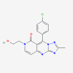 molecular formula C17H14ClN5O2 B11178482 9-(4-chlorophenyl)-7-(2-hydroxyethyl)-2-methylpyrido[4,3-d][1,2,4]triazolo[1,5-a]pyrimidin-8(7H)-one 