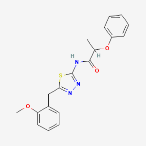 molecular formula C19H19N3O3S B11178491 N-[5-(2-methoxybenzyl)-1,3,4-thiadiazol-2-yl]-2-phenoxypropanamide 