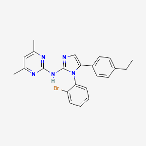 molecular formula C23H22BrN5 B11178518 N-[1-(2-bromophenyl)-5-(4-ethylphenyl)-1H-imidazol-2-yl]-4,6-dimethylpyrimidin-2-amine 