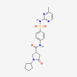 1-cyclopentyl-N-{4-[(4-methylpyrimidin-2-yl)sulfamoyl]phenyl}-5-oxopyrrolidine-3-carboxamide