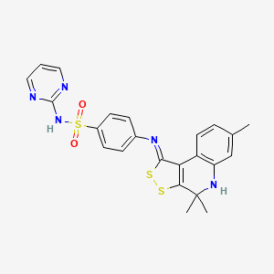 N-(pyrimidin-2-yl)-4-{[(1Z)-4,4,7-trimethyl-4,5-dihydro-1H-[1,2]dithiolo[3,4-c]quinolin-1-ylidene]amino}benzenesulfonamide