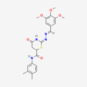 N-(3,4-dimethylphenyl)-4-oxo-2-[(2E)-2-(3,4,5-trimethoxybenzylidene)hydrazinyl]-5,6-dihydro-4H-1,3-thiazine-6-carboxamide